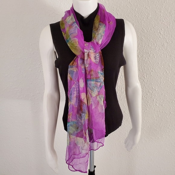 Vintage Accessories - Vintage Wrapables Silk Butterfly Scarf Wrap